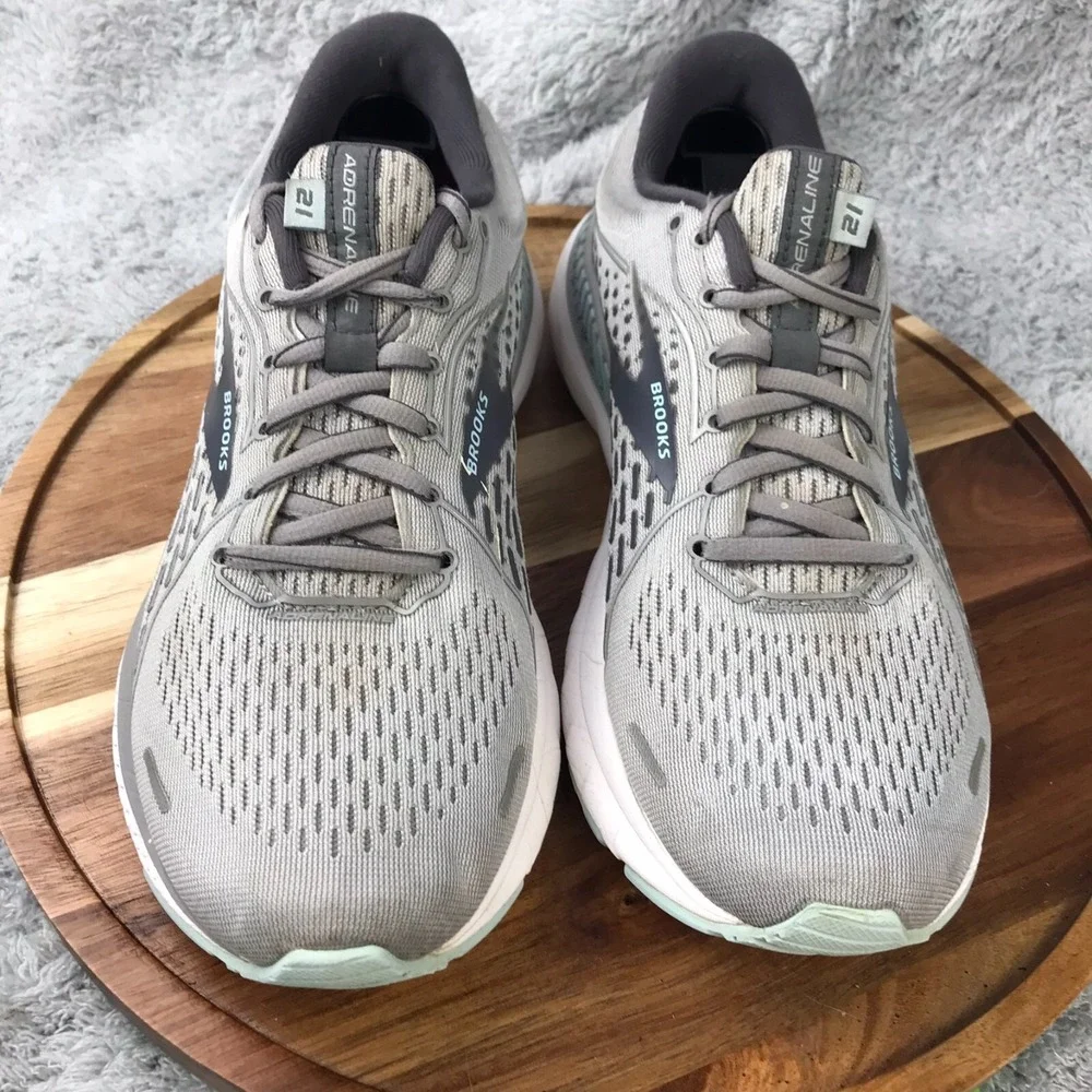 Brooks Adrenaline GTS 21 Womens 9B Gray Road Running Trail Gym Sneakers Shoes‎